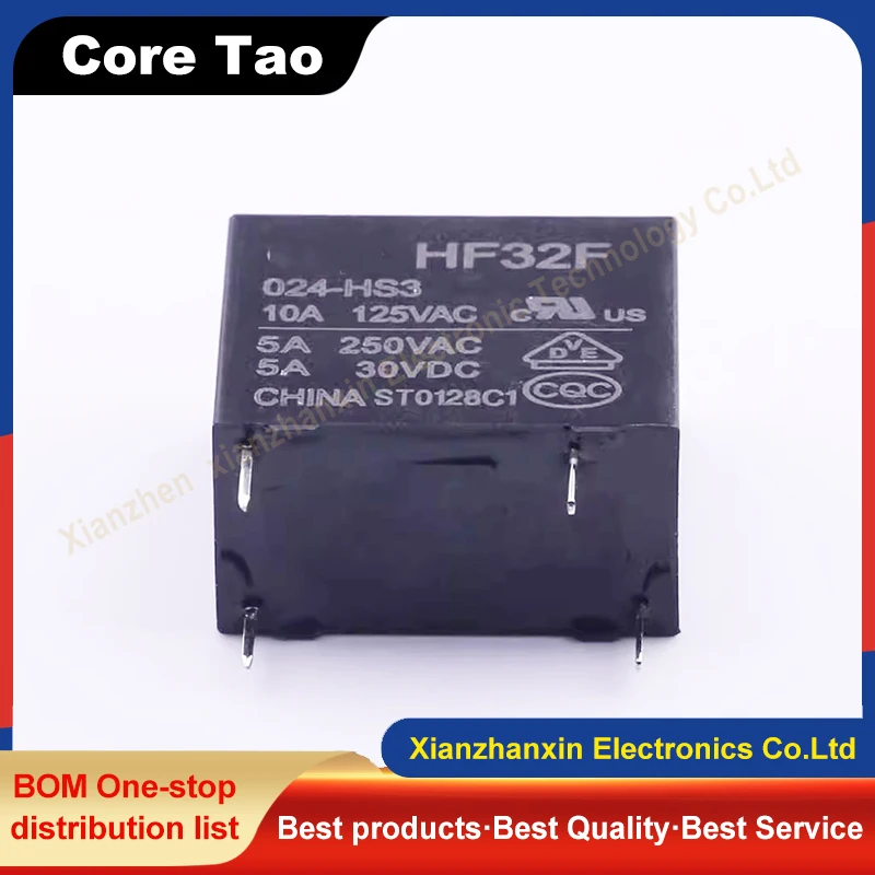 5PCS/LOT HF32F/024-HS3 HF32F Power relay 5A 24V 4-pin a group of normally open spot