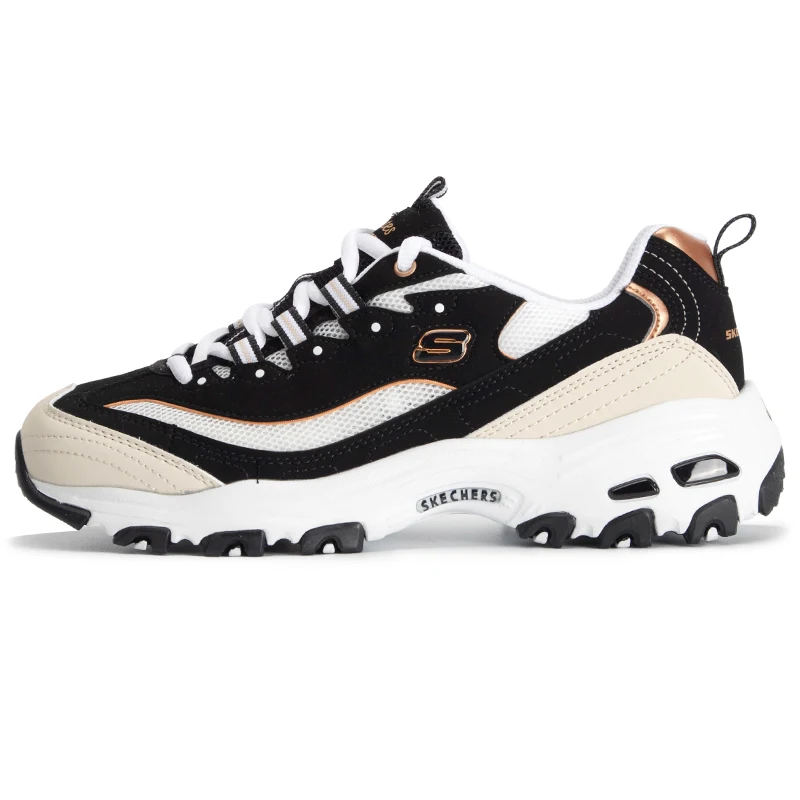 

Skechers D'Lites Women's Cushioning Retro Milk Tea Bear Dad Shoes Sports Casual Shoes Panda Shoes 896204-Bkgd