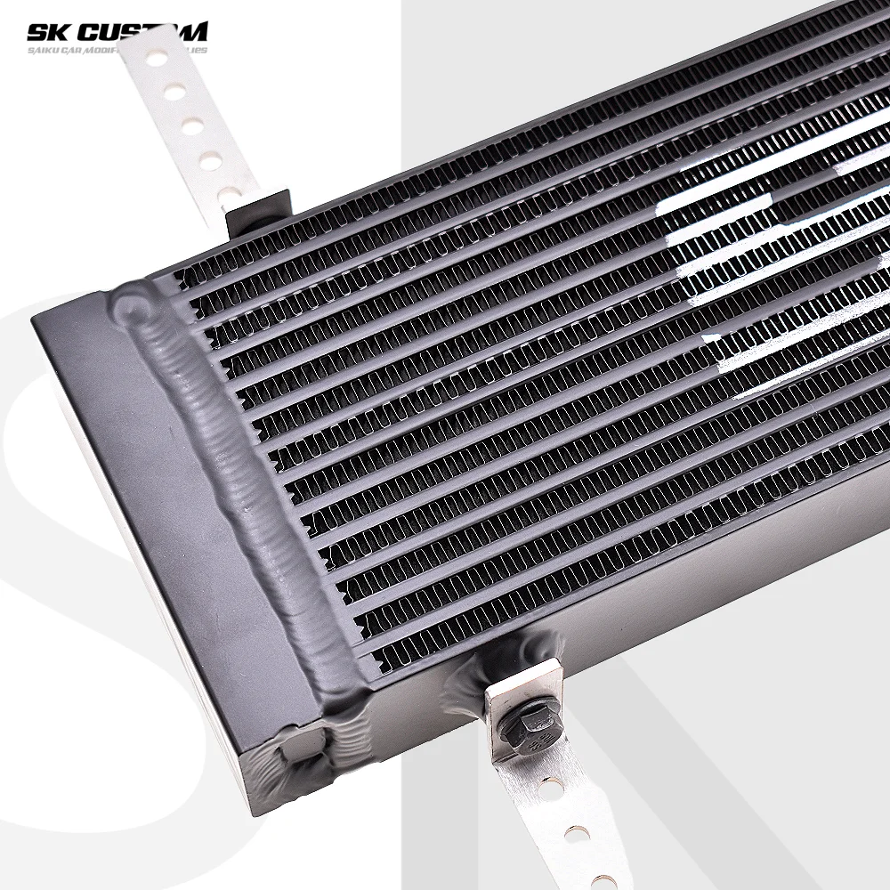 SK CUSTOM Universal Car Modification Oil Cooler Plate Dual Pass Side Outlet AN10 Fittings Aluminum Alloy Oil Cooler Car Parts