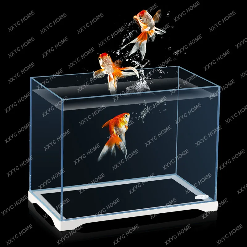 Fish Tank Small Aquarium Table Top Glass Living Room Landscape Aquarium Betta Tank Turtle Jar Lazy