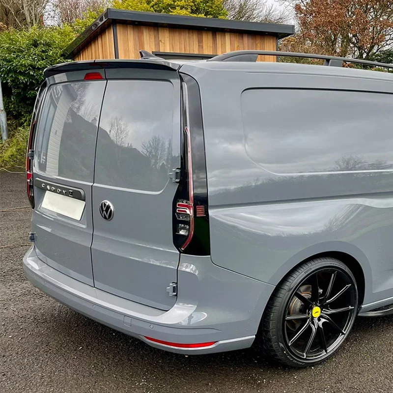 2Pcs/Lot High Quality ABS Spoiler For VW Volkswagen Caddy Mk5 Onward STX 2021+ Rear Wing Glossy Black Carbon Fiber Look Body Kit view 3