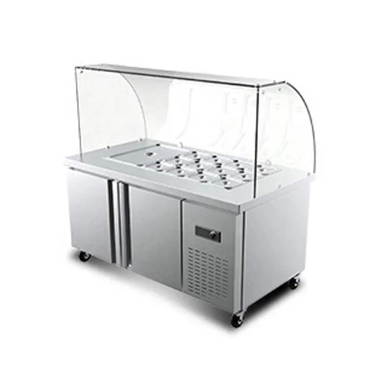 ^Or 1.8m seasoning and sauce table side dish table slotted salad cabinet refrigerated and frozen commercial can be customized*