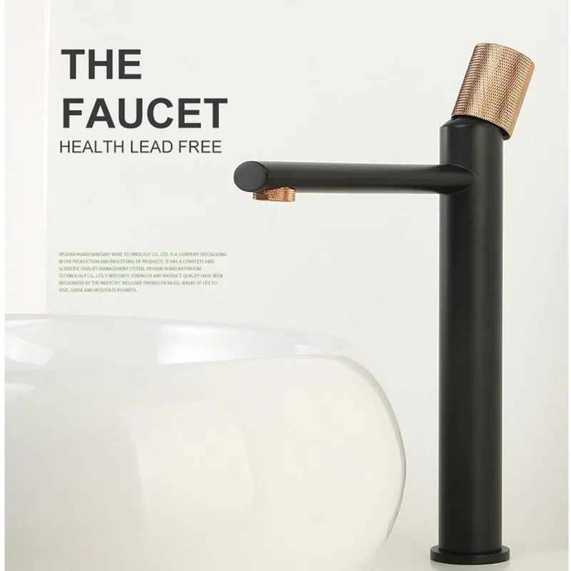 New Basin Faucet Bathroom Single Lever Hot and Cold Brief Brass Water Mixer Tap Black Rose Gold Basin Water Sink Mixer Crane