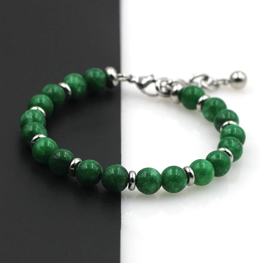 8 مللي متر خرزات عين النمر الفولاذ المقاوم للصدأ سلسلة الملونة الحجر الطبيعي حبلا أساور الرجال النساء سوار حلية الذكور مجوهرات هدايا