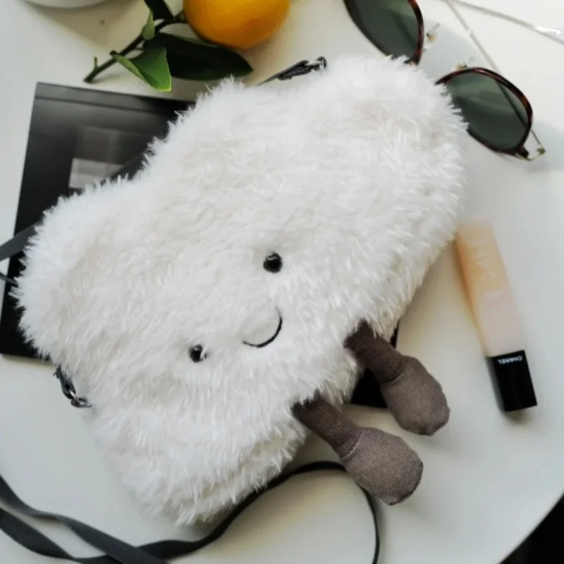 Cute Cloud Shoulder Bag Creative Kawaii Cartoon Plush Bags Fashion Cloud Crossbody Messenger Phone Lolita Women Purses Kid Gift