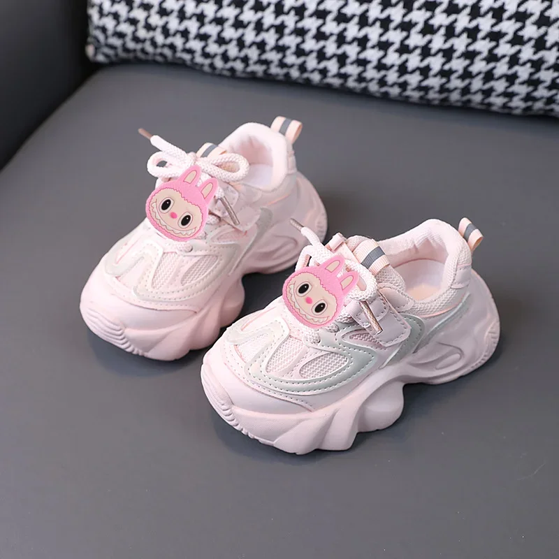 Sanrio primavera labubu niños moda niñas velcro zapatos para niños zapatillas de deporte nuevos zapatos casuales ligeros antideslizantes de suela blanda