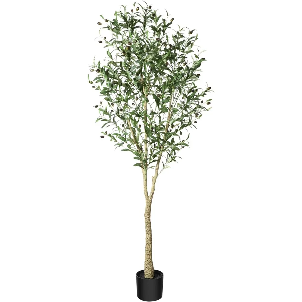 

CROSOFMI Artificial Olive Tree, 6FT Fake Olive Plant in Pot, Tall Faux Plant,Potted Faux Topiary Silk Tree for Indoor Entryway