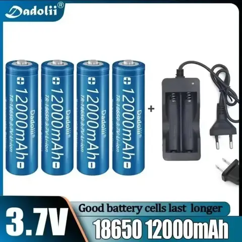 18650 battery12000mAh, with charger, 3.7V rechargeable lithium-ion, suitable forflashlights/toys, EU- US plug,air transportation
