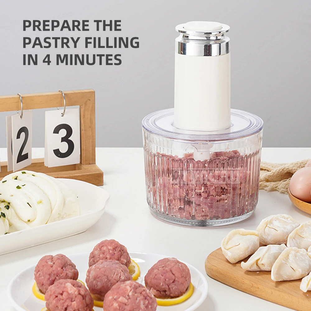 مفرمة خضراوات سعة 1.2 لتر، مفرمة لحم كهربائية، مفرمة لحم كهربائية