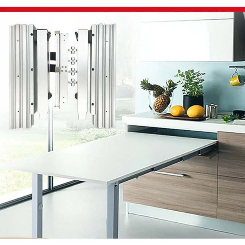 Aluminum alloy telescopic table slide, hidden folding bearing, hardware multifunctional