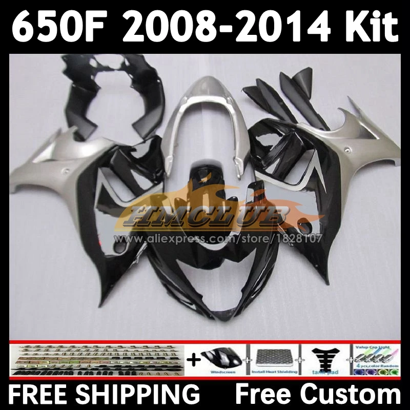 Body For SUZUKI GSXF 650 CC GSX650F silver black 2008 2009 2010 2011 2012 2013 2014 23No.31 GSXF650 08 09 10 11 12 13 14 Fairing