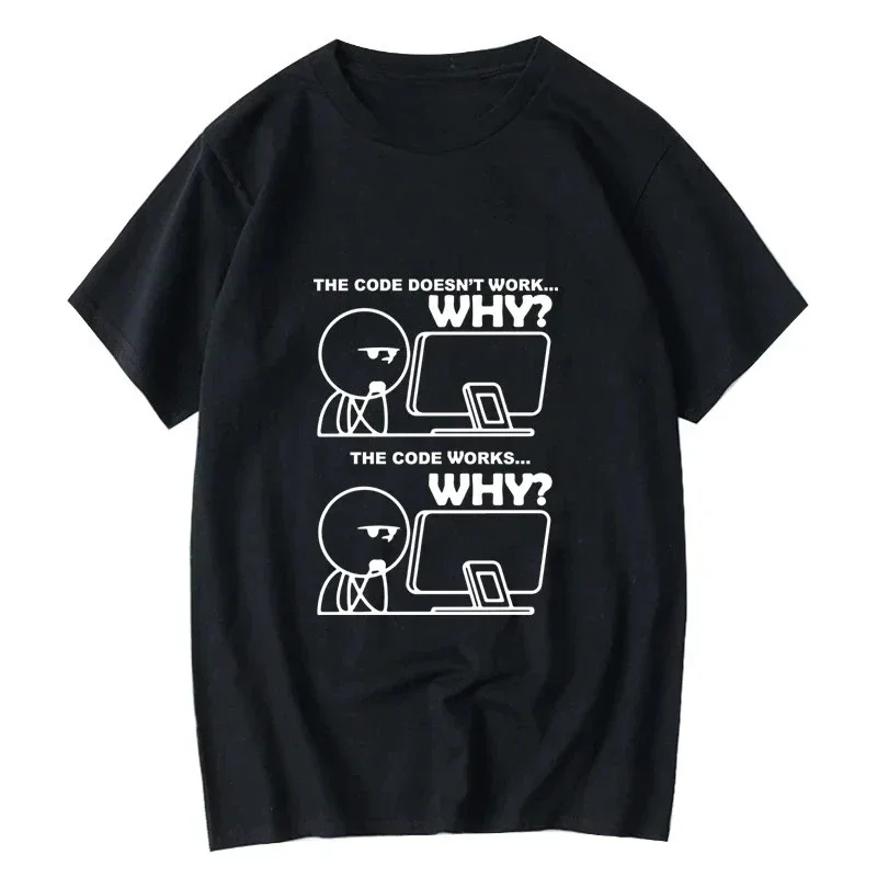 T-shirt da donna Divertente programmatore Stampa Estate Allentato O-Collo Fresco per T-shirt a maniche corte T-shirt da donna T-shirt grafiche alte Y2K Top