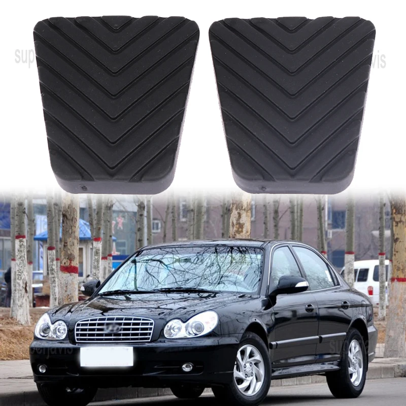 Для Hyundai Santa Fe 1999-2003: Комплект из 2 резиновых накладок на педали тормоза и сцепления (замена)