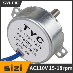 7mm Dia Shaft Synchronous Motors AC100~127V 15-18 rmin 5060Hz CWCCW 4W TYC-50