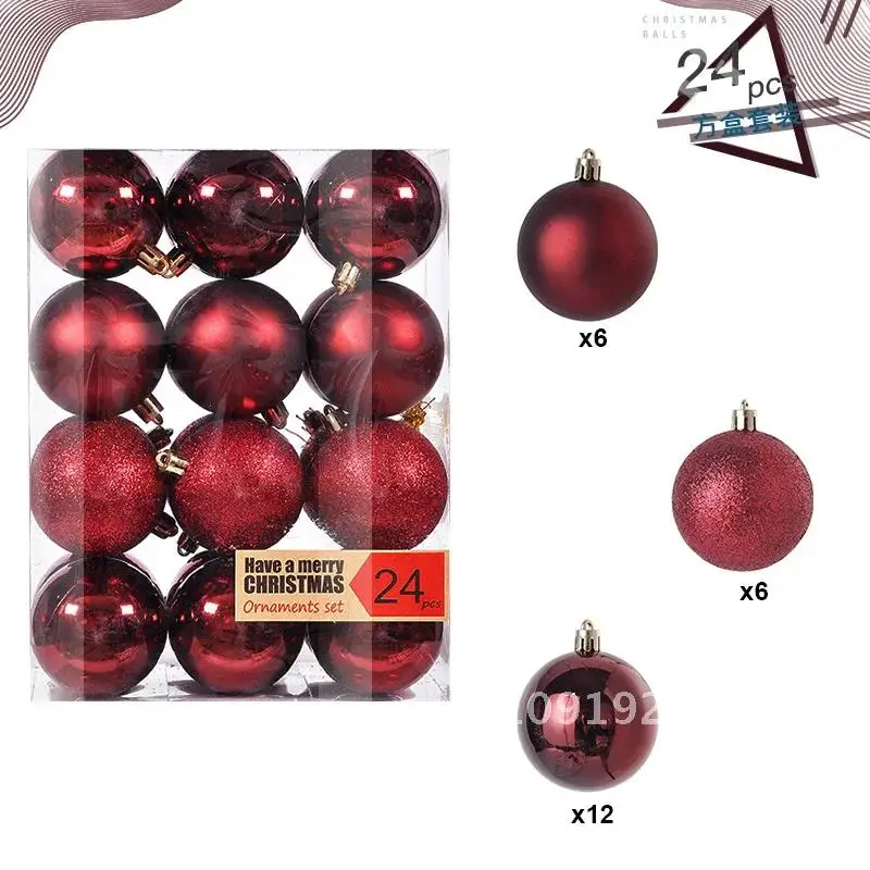 

24pcs Christmas Ball Black Gold Baubles Christmas Tree Hanging Navidad Home Wedding Decoration Party Noel For Ornament Birthday