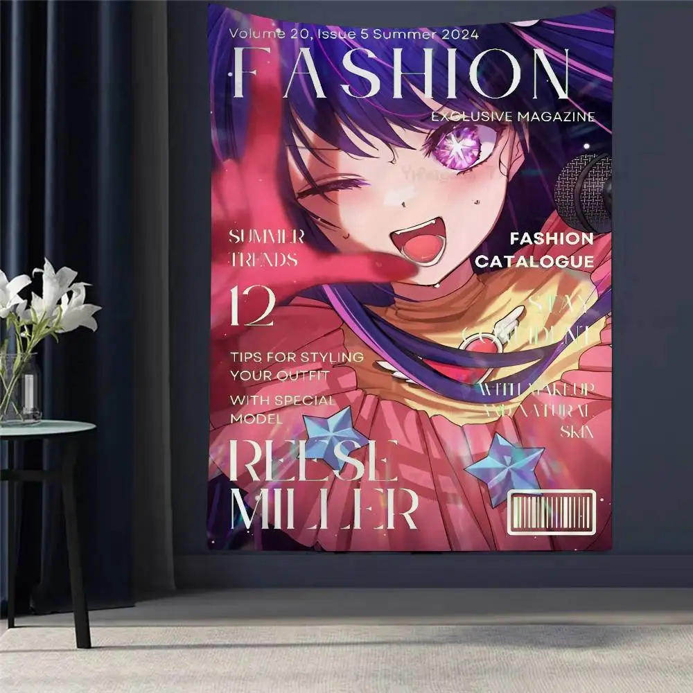 

Hot Anime OSHI NO KO Anime Tapestry Hippie Flower Wall Carpets Dorm Decor Cheap Hippie Wall Hanging