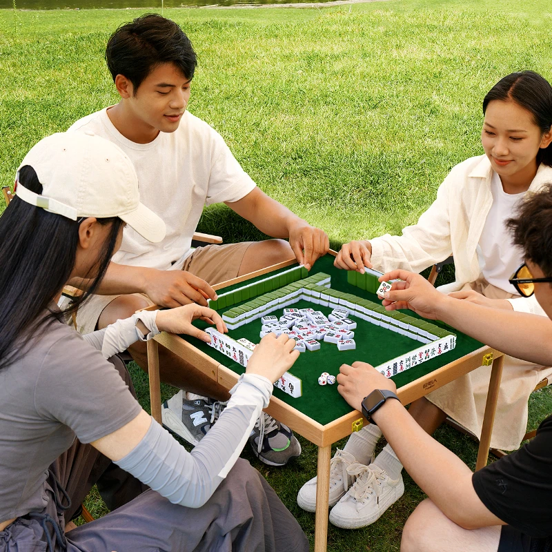 Camping Mahjong Table Folding Portable Tables Offer Tourist Foldable Sedentary Equipment Lightweight Small Side Mountain Hiker