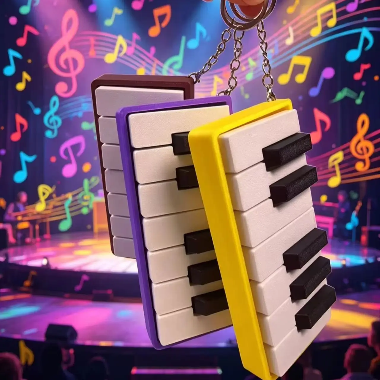 3D Printed PLA Piano Keyboard Clicker Fidget Figurine for Office Desk Party Games Musical Key Presser Relaxation Toy