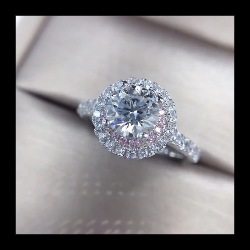 

Ins популярное импортное открытое кольцо с бриллиантом Mozzarella D-цвета, двухцветное обручальное кольцо с бриллиантами для женщин