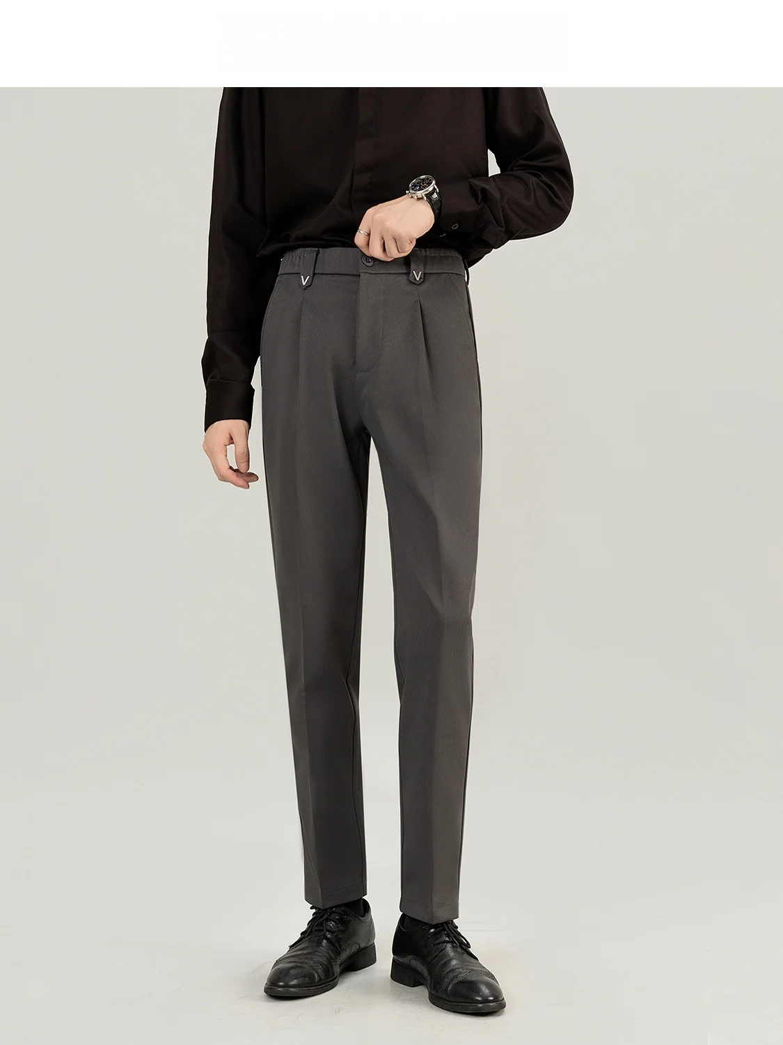 

Business Casual Men's Slim Fit Pants Autumn New Arrival Lightweight Maturity Style Commute Nine Points Long Trousers