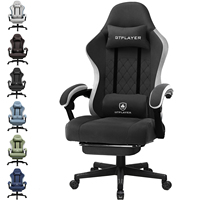 Fabric Gaming Chair with Footrest, Computer Desk Chair with Pocket Spring Cushion, Home Office Ergonomic Chair