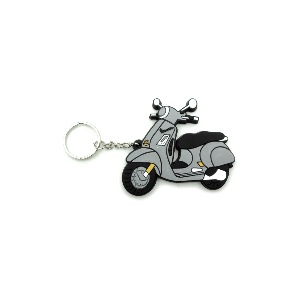 New Creative Rubber Motorcycle Model Keychain Key Ring For Piaggio Vespa Scooter Accessories Sprint Primavera 50 150 150S GTS300