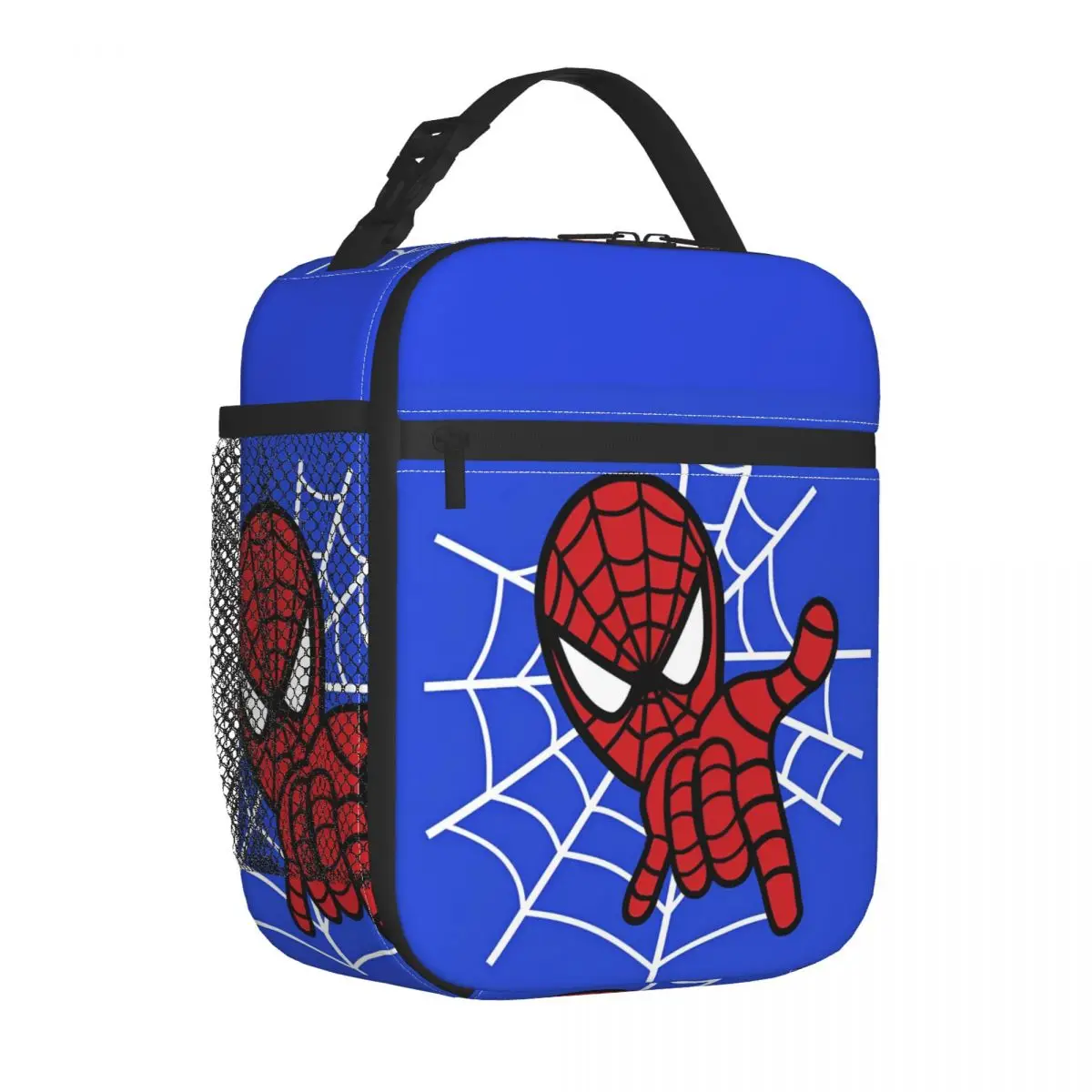 Spider Man Web Jump Lunch Bag For Unisex Lunch Box Cute School Cooler Bag Portable Zipper Waterproof Tote Food Bags