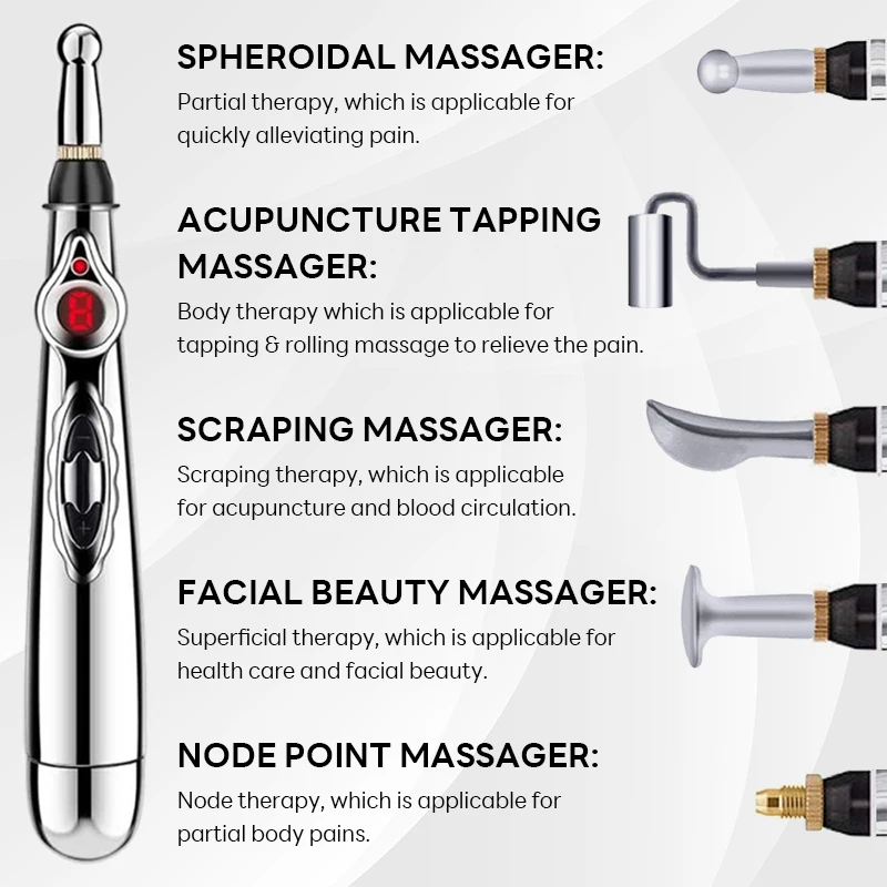 Elektronischer Akupunkturstift EMS Muskelstimulator Tens-Punkt-Massagegerät Therapie-Massagestift Meridian-Energiestift Physiotherapie