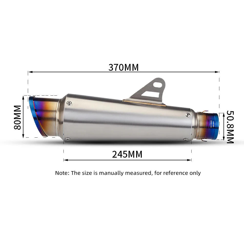 Motorcycle Modify Exhaust Muffler Half Blue Escape Tail Pipe 51mm Universal for Y15ZR CB150R MT15 GSXS125 GIXXER155 PCX125 Z125