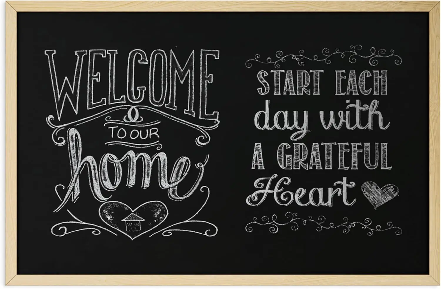 

Chalkboard 24x36 Inch, Birch Wood Frame Blackboard, Wall Mountable Dry Erase Board for Home Classroom Office, Memo Message Board