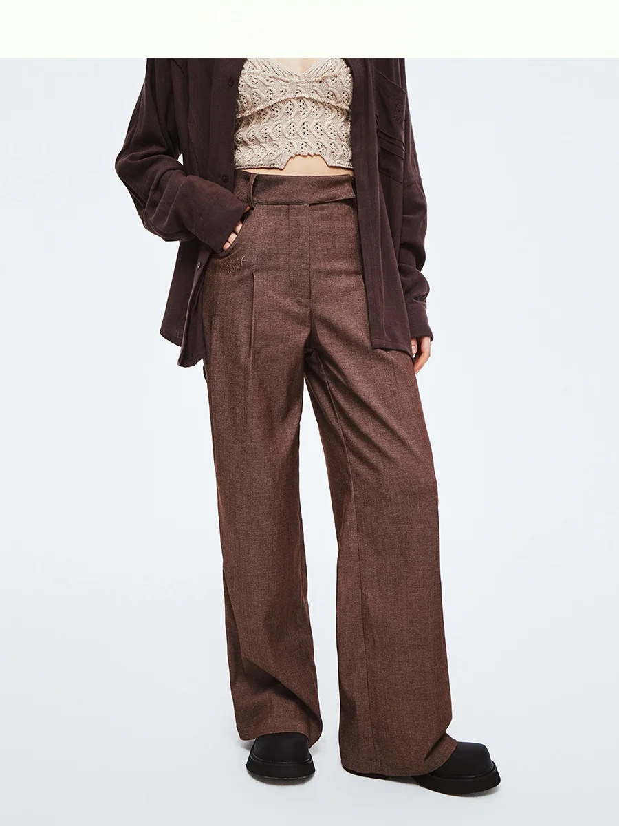 

Женские повседневные брюки Feu Doux Vaion из хлопка и льна с вышивкой, широкие, свободного кроя, комфортные, струящиеся, для отпуска