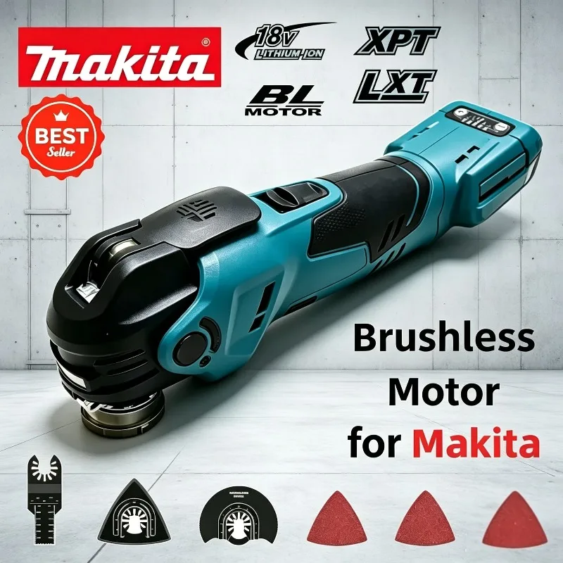

Makita Brushless Cordless Multi-Function Tool For Makita 18V Battery,Oscillating Woodworking Cutter, Electric Saw,Trimmer Shovel