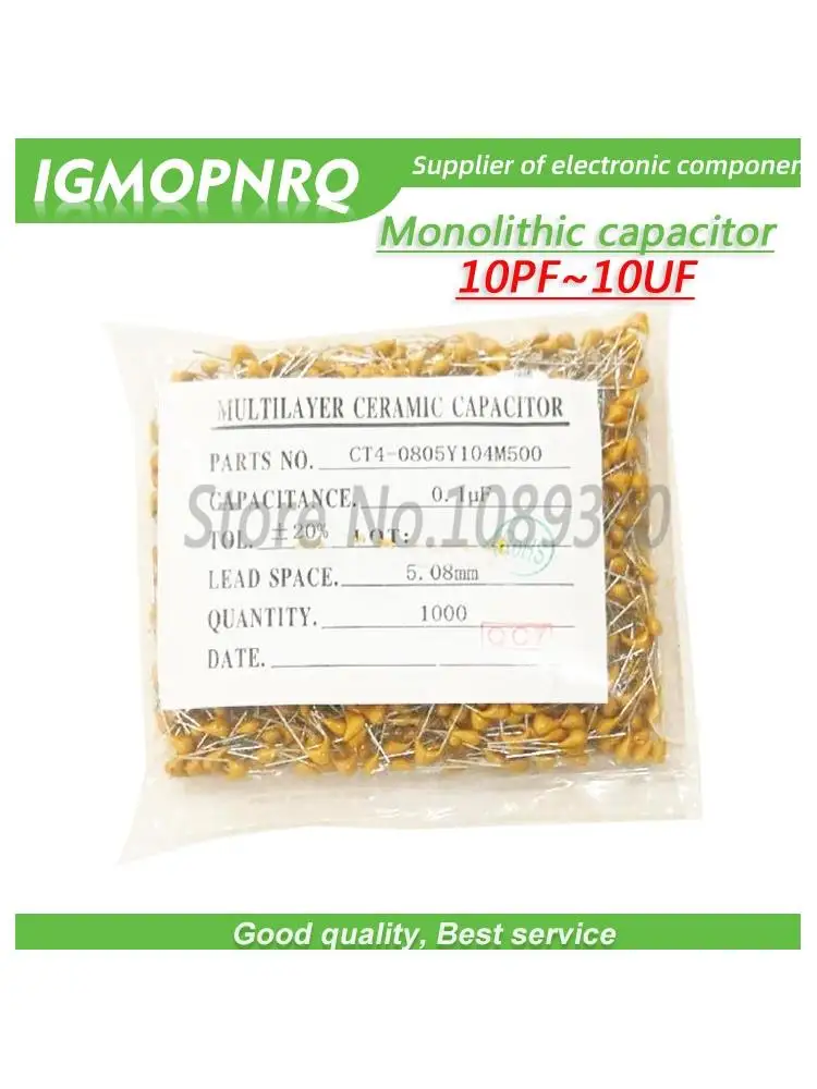 1000 sztuk 50V monolityczny kondensator ceramiczny 10PF ~ 10UF 22PF 33NF 220NF 1NF 1UF 2.2UF 100NF 330NF 0.1UF 102 104 105 106 103 473 331 — zdjęcie produktu 5