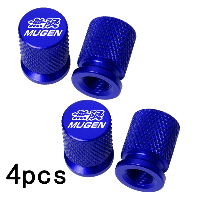 4Pcs Mugen Tire Wheel Valve Dust Caps Tyre Rim Stem Covers For Mugen Power Civic Accord CRV Hrv Jazz RAV4 Car Accessories