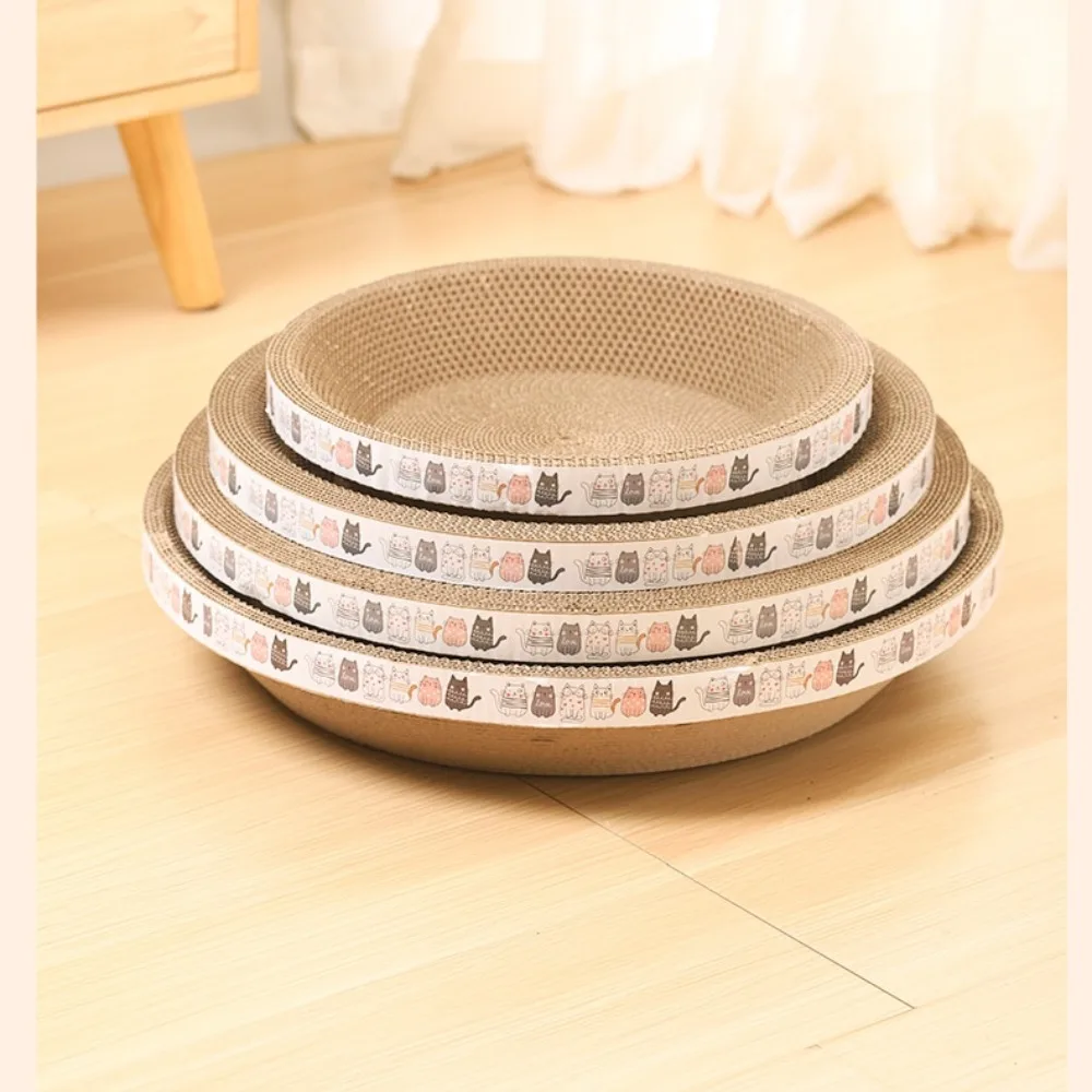 Corrugated Cat Scratcher Cat Scrapers Oval Grinding Claw Toys Wear- and Scratch-resistant Bed Toy Furniture Sofa Cushion Bed