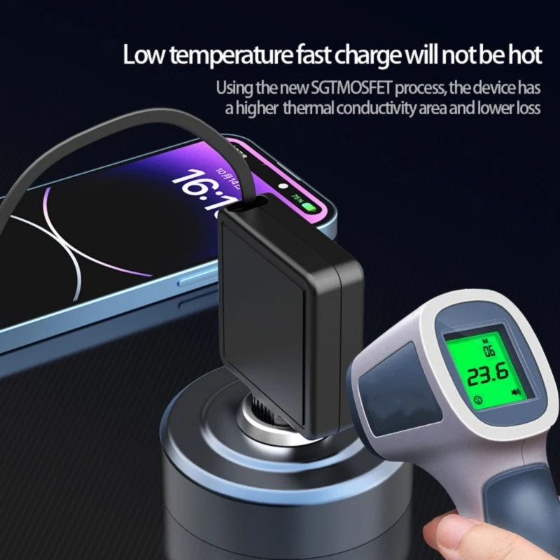 Retractable Car for Phone Retractable Car USB C PD30W Fast Car with Retractable Cord