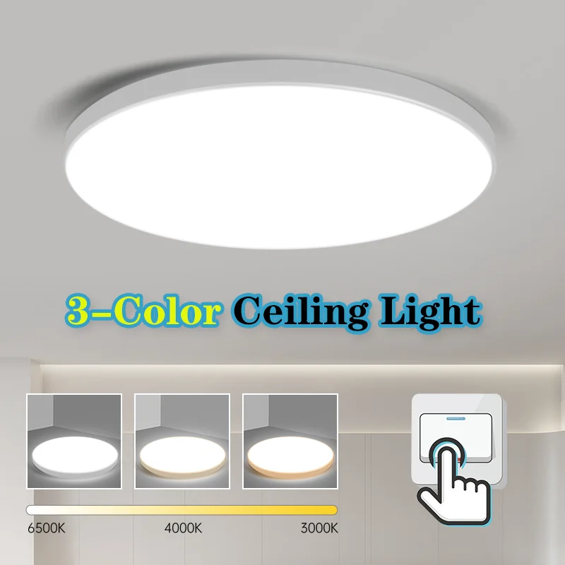 LED Ceiling Lights Chandelier Panel Modern 3 Color Lightig 18/30/40w Lamps For Home Decoration Bedroom Living Room Fixture