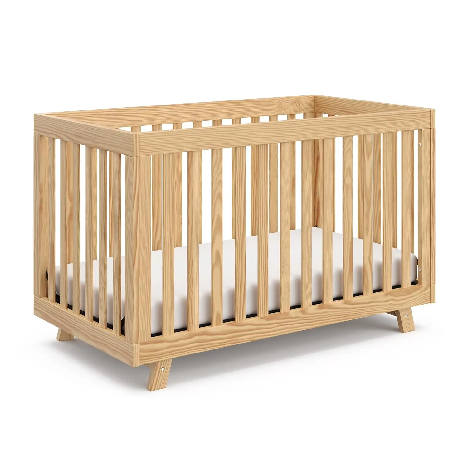 

Storkcraft Beckett 3-in-1 Convertible Crib (Natural) – Converts from Baby Crib to Toddler Bed and Daybed, Fits Standard