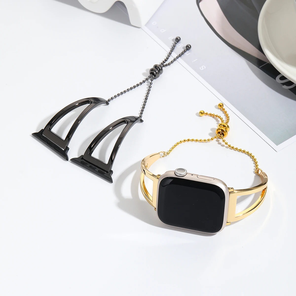 Mode Metall Armband Armband Apple Watch Ultra 44mm 45mm 40 41 49 Ketten design Damen armband iwatch 9 8 7 6 5 4 3