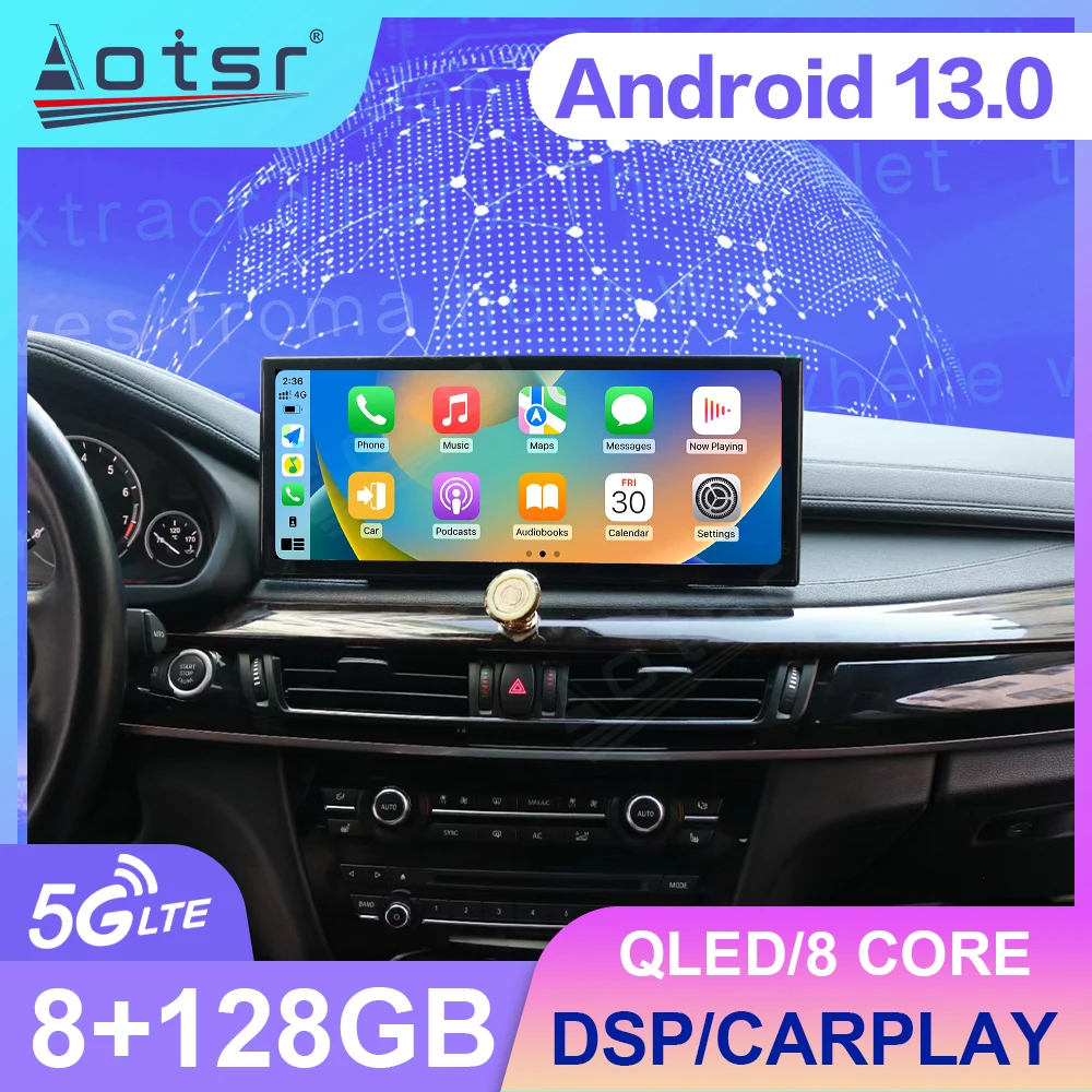 15.6 Inches 128G Android 13 Car Radio For BMW X5 X6 Multimedia Video Player DVD Stereo Auto GPS Navi DSP Carplay Head Unit