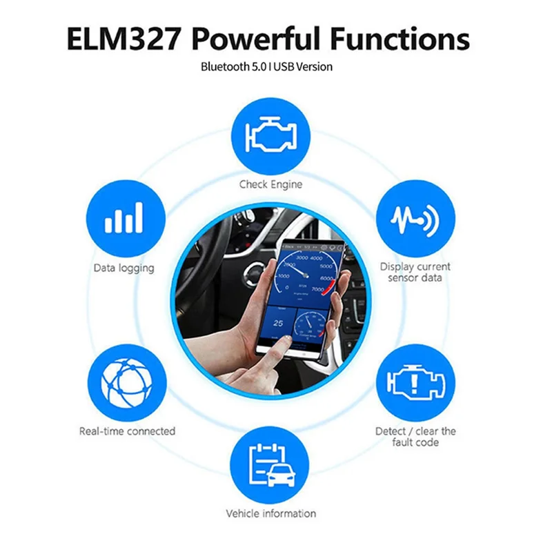 OBD2 Scanner Auto Fixd Car Diagnostic Tool Bluetooth 5.0 Car Code Reader Works With IOS/Android Car Engine Check KW903