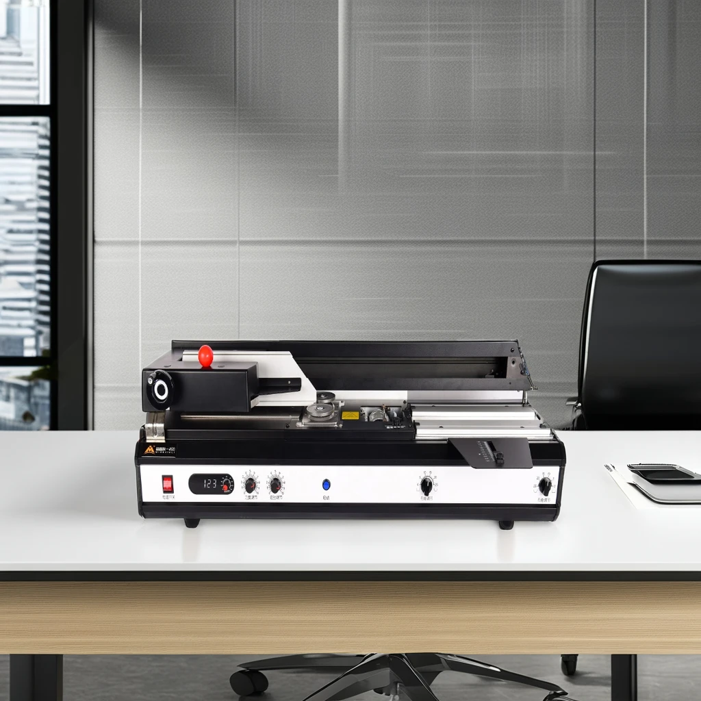 Picture 4: Machine Electric Desktop Stapler for Office & School UseA4 Size Fully-Auto Wireless Hot Melt Glue Book Binding