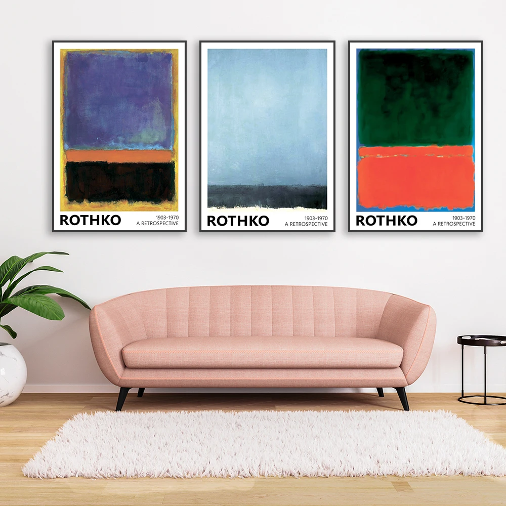 Modern Nordic Famous Oil Painting Wall Art Print Abstract Classical Pink and Black Wall Canvas Painting Colorful Poster Decor
