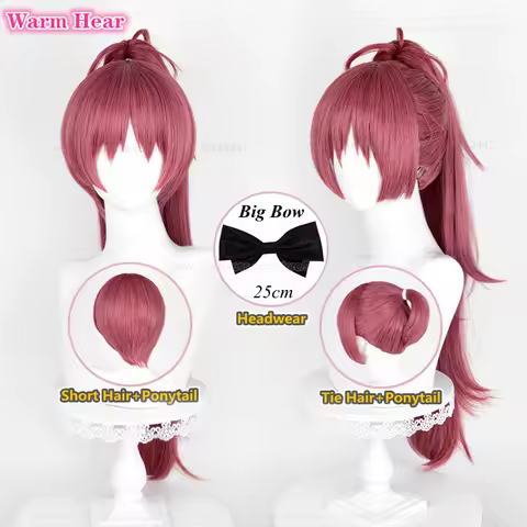 Sakura Kyoko Synthetic Wig Anime Long 75cm Rose Ponytail Cosplay Wig Sakura Kyouko Heat Resistant Hair Halloween Party 2024 Wigs