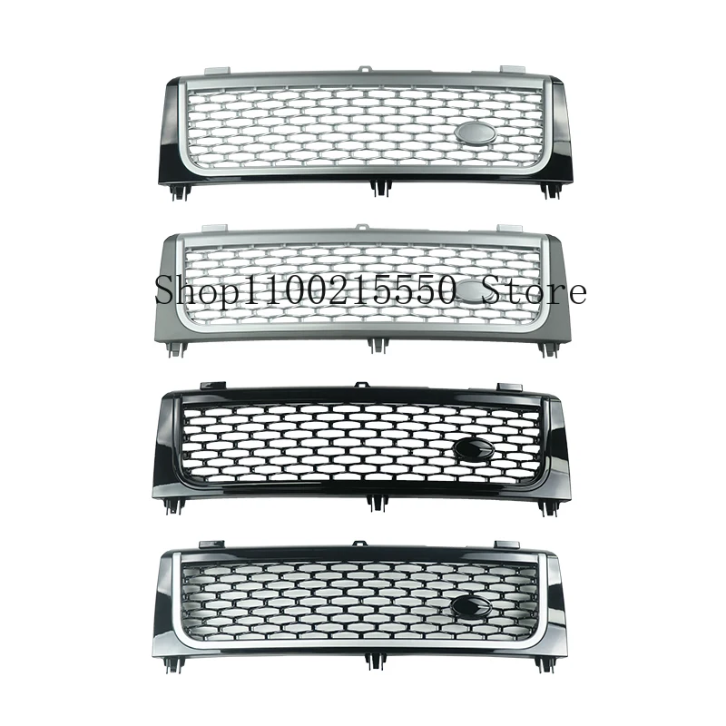 Front Bumper Mesh Grille Grill For Land Rover Range Rover Voque 2002-2006 Gloss Black And Silver Assembly Accessories