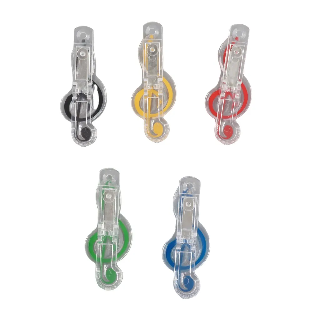 5PCS Decorative ABS Music Note Clips Mixed Color Music Page Clips Treble Clef Clips For Sheet Music Reading