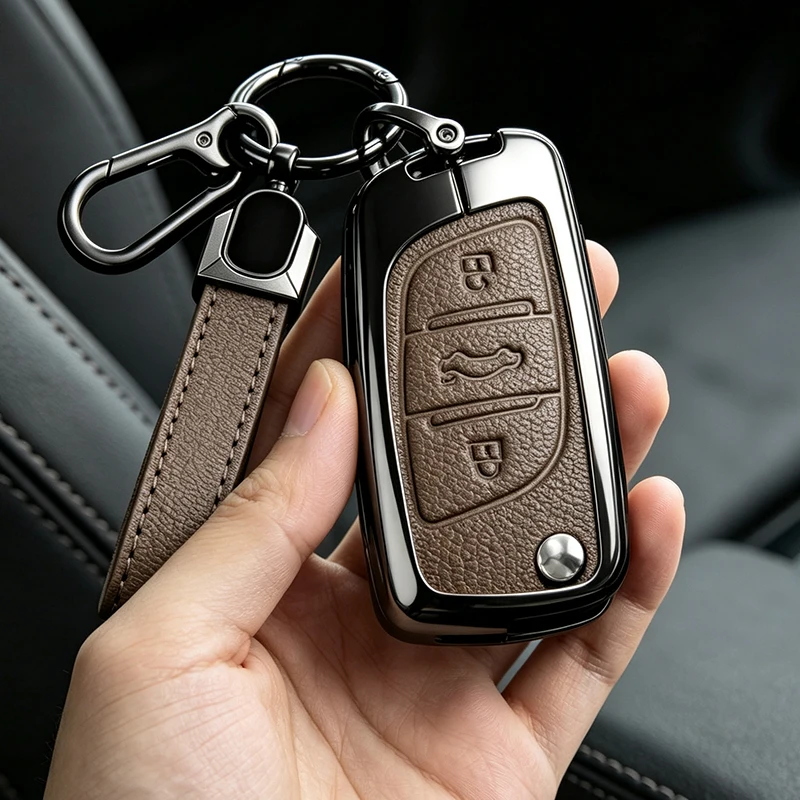 Car Remote Key Case Cover For Citroen C1 C2 C3 C4 C5 XSARA PICA Metal Leather Protector Shell Accessories
