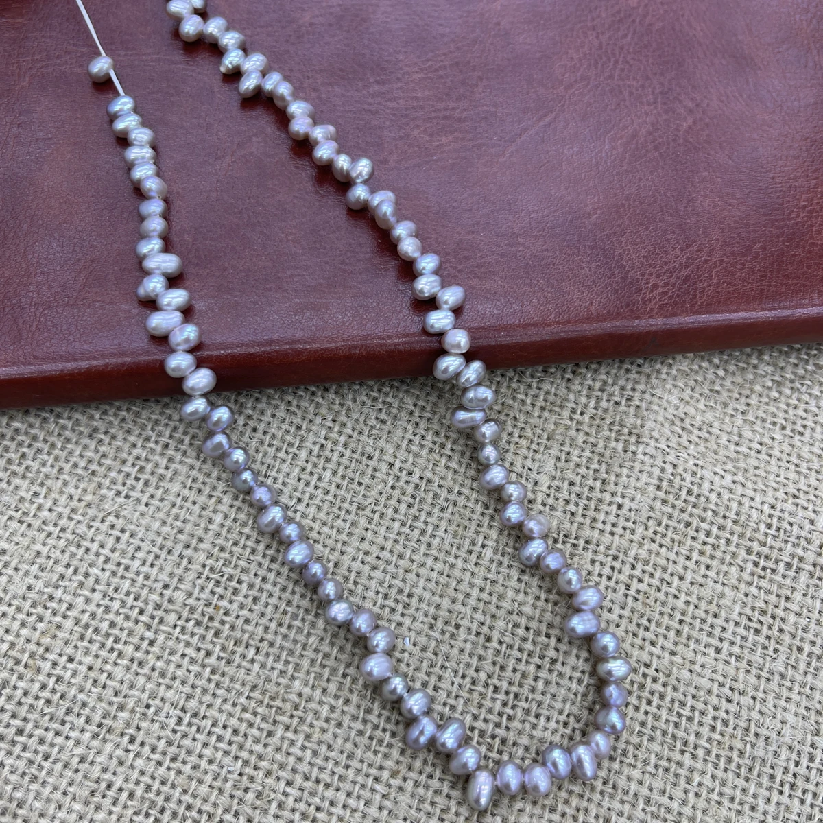 

4-5mm4A Natural Freshwater Gray Three Seven Hole Pearl Isolated Bead Jewelry Make DIY Necklace Bracelet Accessories Gift Wedding