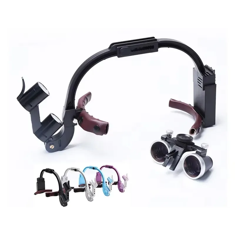 Colorful Metal Box Headband Loupes 2.5X/3.5X Magnification with Loupe Light for Detailed Work