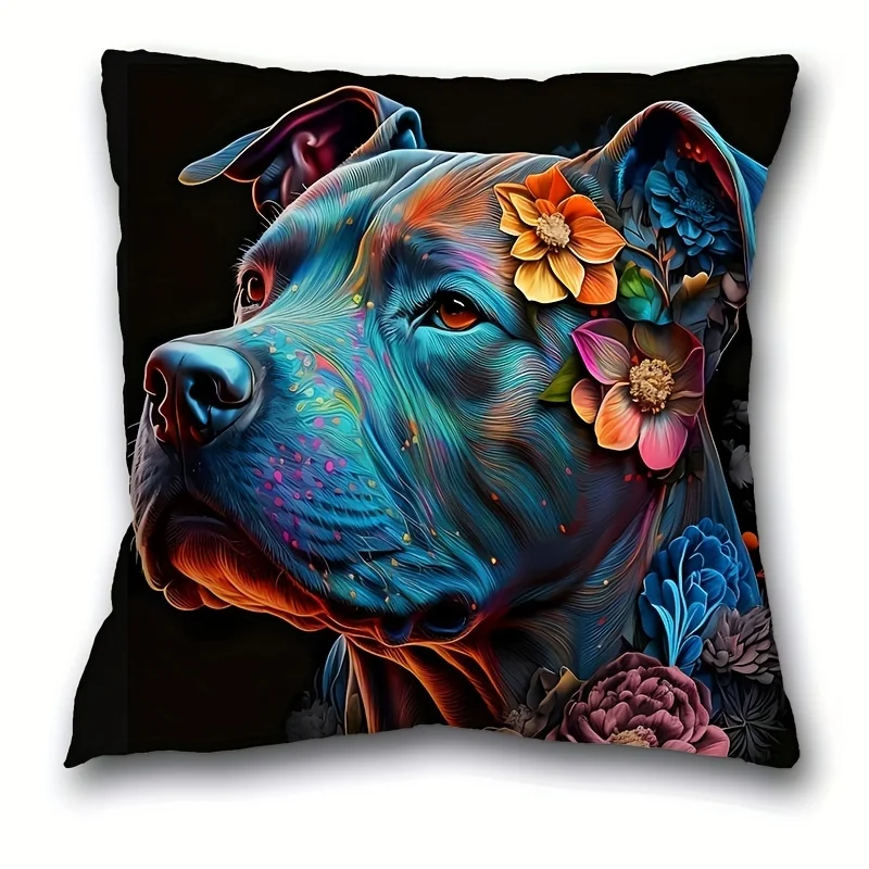 Dog Print Pillowcase Animal Theme Pillowcase, Home Decor, Room Decor, Bedroom Decor, (excluding pillow core)